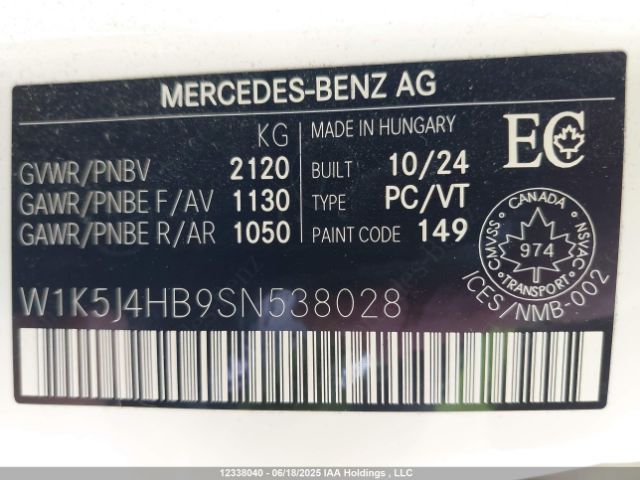 W1K5J4HB9SN538028 2025 MERCEDES-BENZ