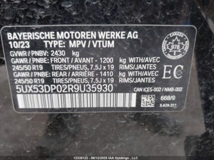 5UX53DP02R9U35930 2024 BMW