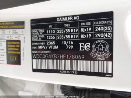 WDC0G4KB7HF178069 2017 MERCEDES-BENZ