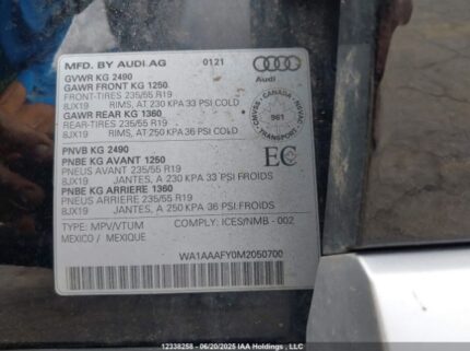 WA1AAAFY0M2050700 2021 AUDI