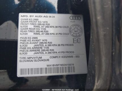 WA1BVBF78SD010078 2025 AUDI
