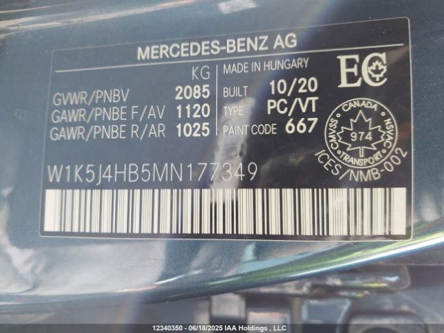 W1K5J4HB5MN177349 2021 MERCEDES-BENZ