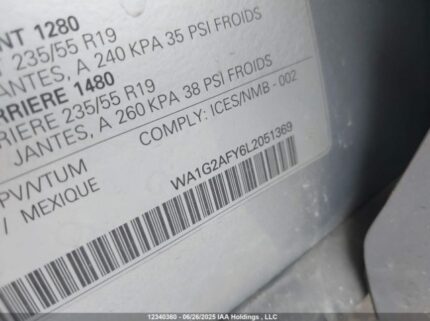 WA1G2AFY6L2051369 2020 AUDI