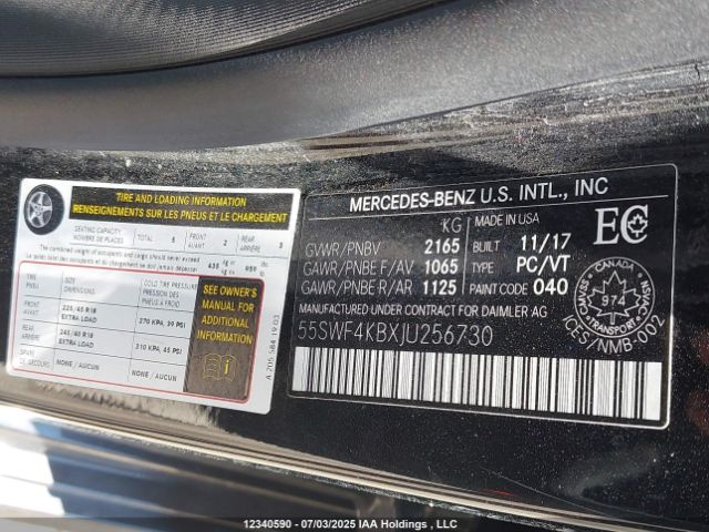 55SWF4KBXJU256730 2018 MERCEDES-BENZ