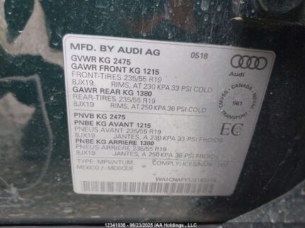 WA1CNAFY1J2183314 2018 AUDI