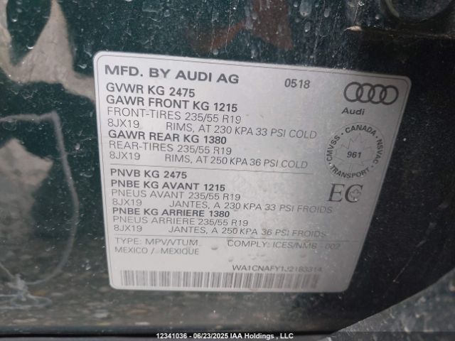 WA1CNAFY1J2183314 2018 AUDI
