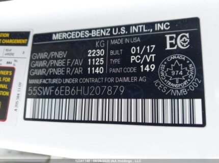 55SWF6EB6HU207879 2017 MERCEDES-BENZ