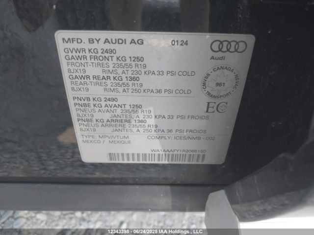 WA1AAAFY1R2065150 2024 AUDI