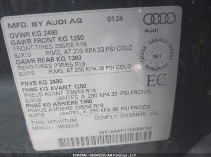 WA1AAAFY1R2065150 2024 AUDI