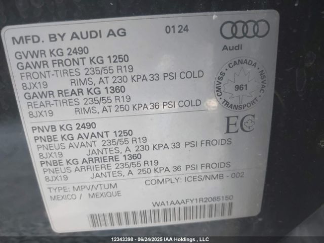 WA1AAAFY1R2065150 2024 AUDI
