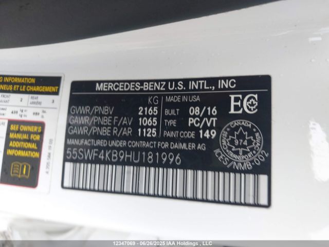55SWF4KB9HU181996 2017 MERCEDES-BENZ