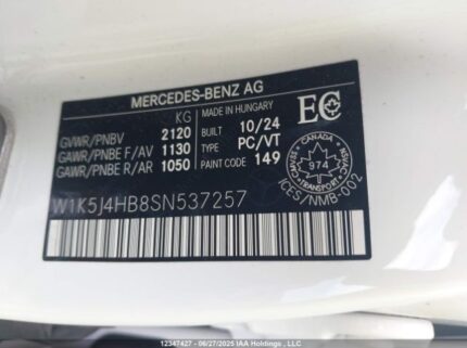 W1K5J4HB8SN537257 2025 MERCEDES-BENZ