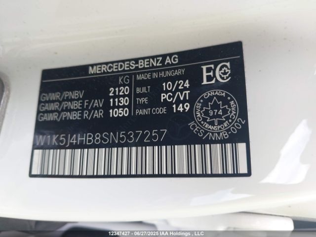 W1K5J4HB8SN537257 2025 MERCEDES-BENZ