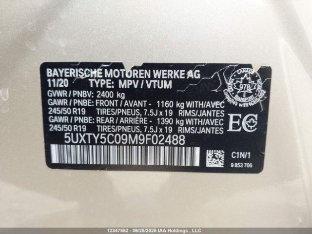 5UXTY5C09M9F02488 2021 BMW