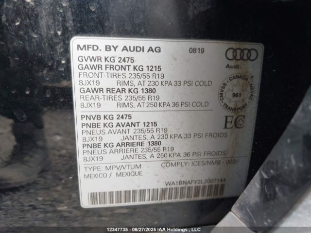 WA1BNAFY2L2007144 2020 AUDI