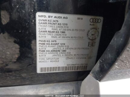 WA1BNAFY2L2007144 2020 AUDI