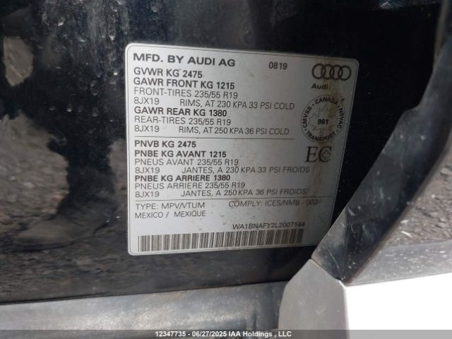 WA1BNAFY2L2007144 2020 AUDI