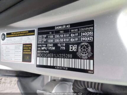 WDC0G8EB1LV225288 2020 MERCEDES-BENZ