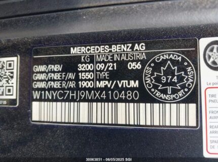 W1NYC7HJ9MX410480 2021 MERCEDES-BENZ