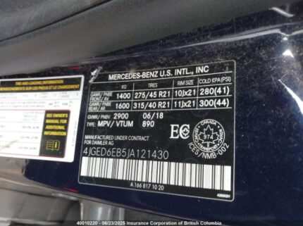 4JGED6EB5JA121430 2018 MERCEDES-BENZ