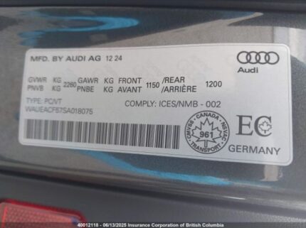 WAUEACF57SA018075 2025 AUDI