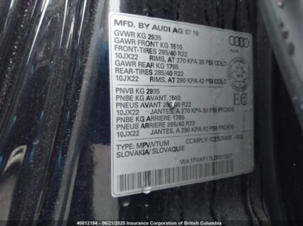 WA1FVAF17LD001557 2020 AUDI