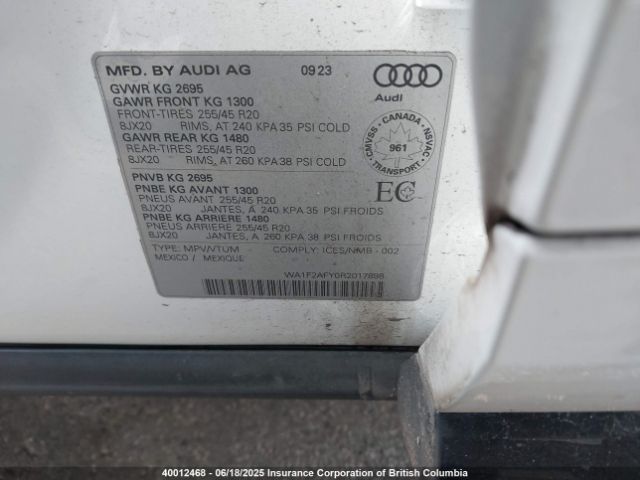 WA1F2AFY0R2017898 2024 AUDI