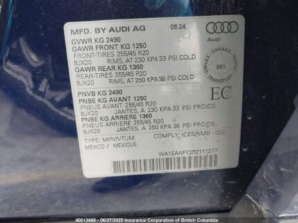 WA1EAAFY2R2111277 2024 AUDI