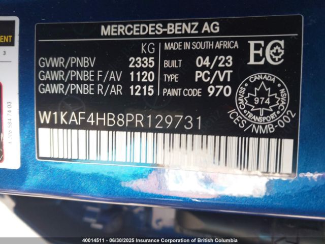 W1KAF4HB8PR129731 2023 MERCEDES-BENZ