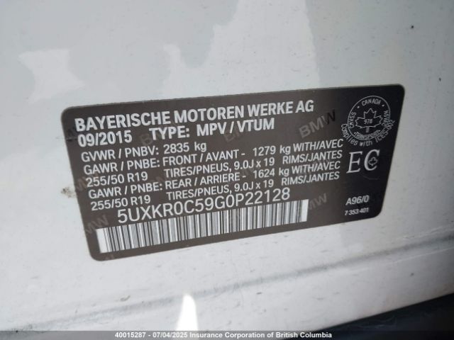 5UXKR0C59G0P22128 2016 BMW