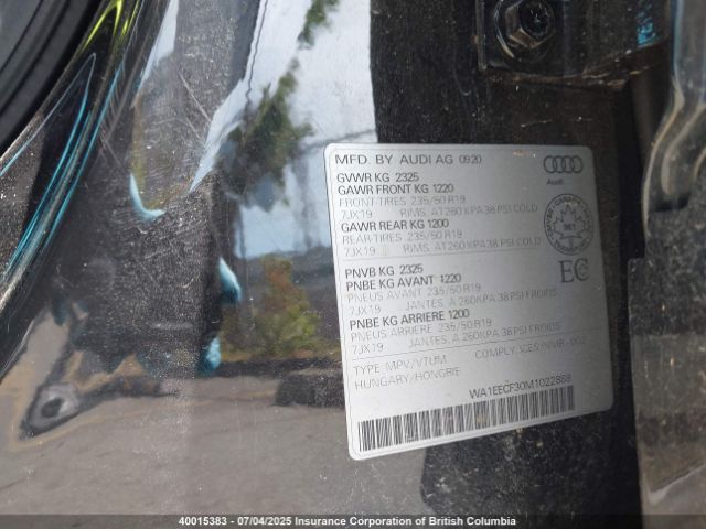 WA1EECF30M1022889 2021 AUDI
