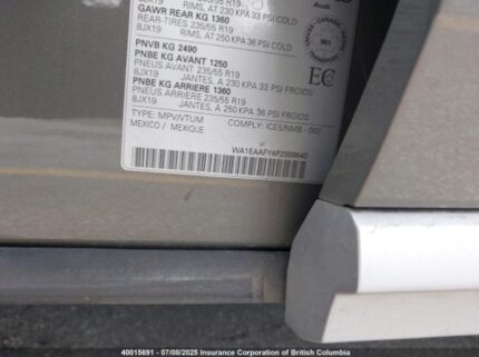 WA1EAAFY4P2009640 2023 AUDI