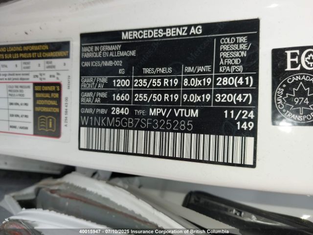 W1NKM5GB7SF325285 2025 MERCEDES-BENZ