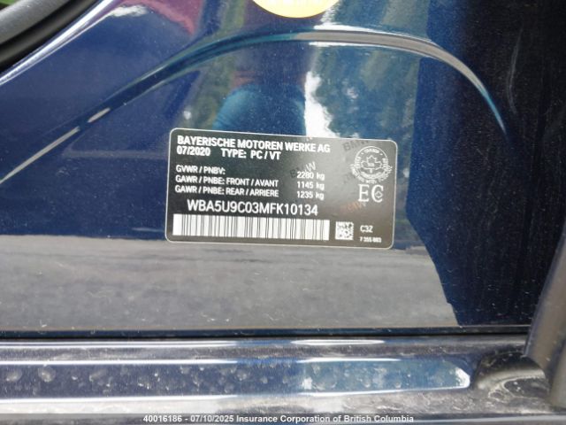 WBA5U9C03MFK10134 2021 BMW