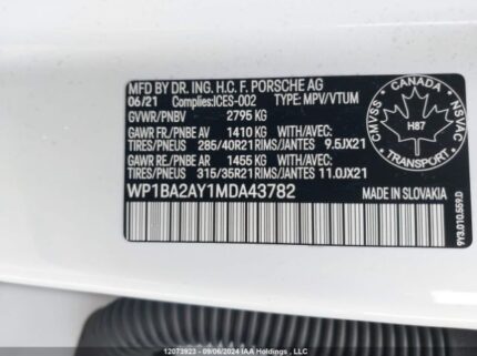 2021 PORSCHE CAYENNE COUPE | VIN: WP1BA2AY1MDA43782