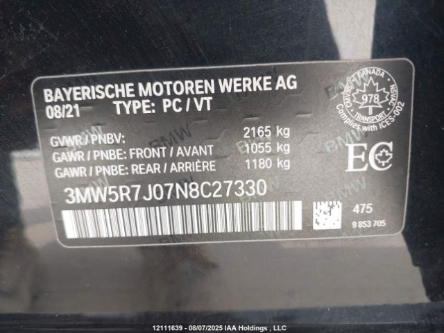 3MW5R7J07N8C27330 2022 BMW
