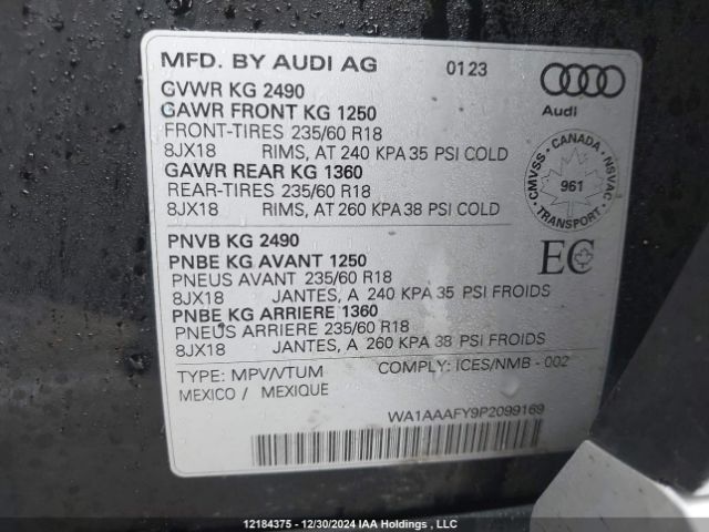 WA1AAAFY9P2099169 2023 AUDI