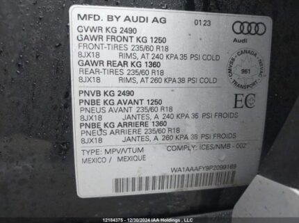 WA1AAAFY9P2099169 2023 AUDI