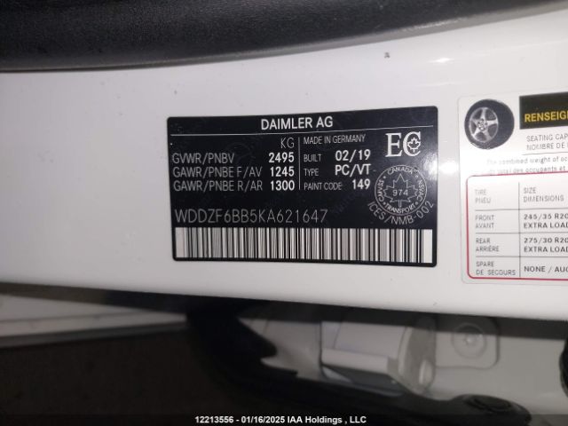 WDDZF6BB5KA621647 2019 MERCEDES-BENZ