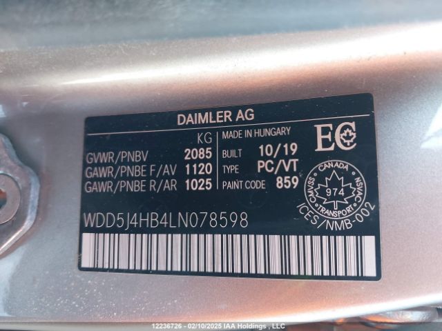 WDD5J4HB4LN078598 2020 MERCEDES-BENZ
