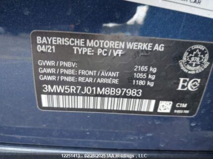 3MW5R7J01M8B97983 2021 BMW