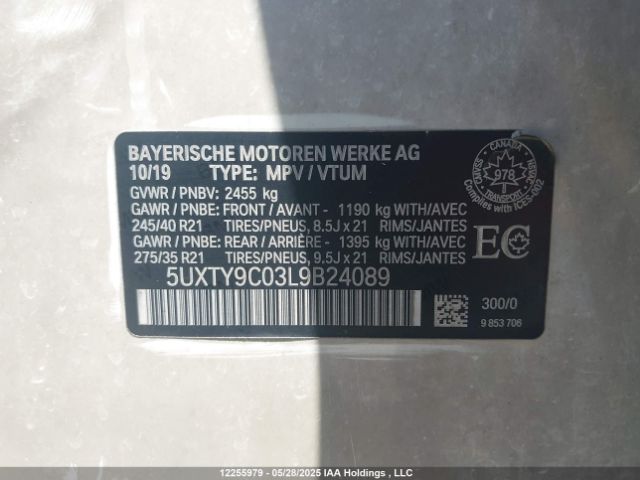 5UXTY9C03L9B24089 2020 BMW
