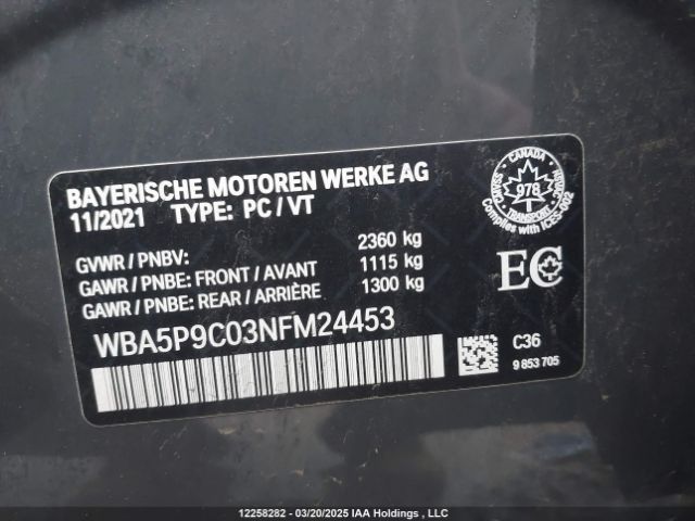 WBA5P9C03NFM24453 2022 BMW