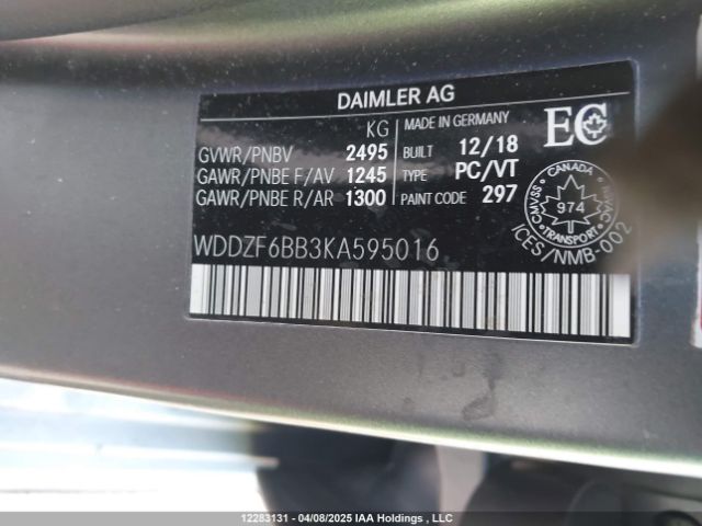 WDDZF6BB3KA595016 2019 MERCEDES-BENZ
