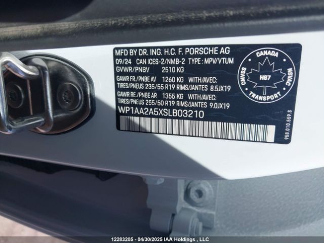 WP1AA2A5XSLB03210 2025 PORSCHE
