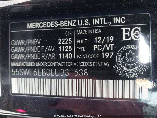 55SWF6EB0LU331638 2020 MERCEDES-BENZ