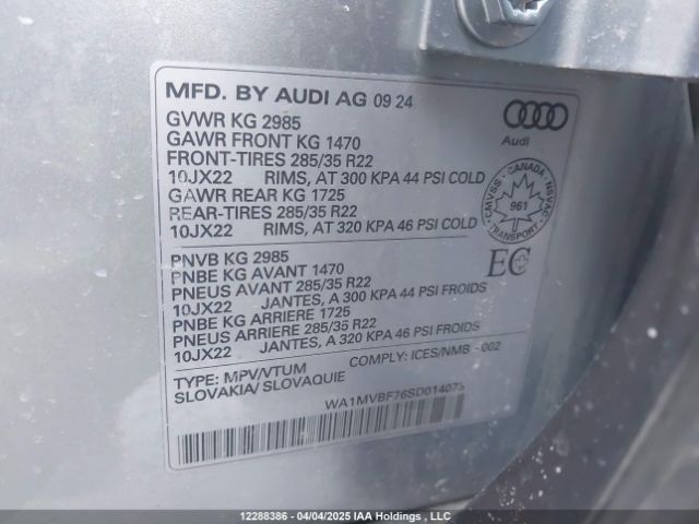 WA1MVBF76SD014075 2025 AUDI