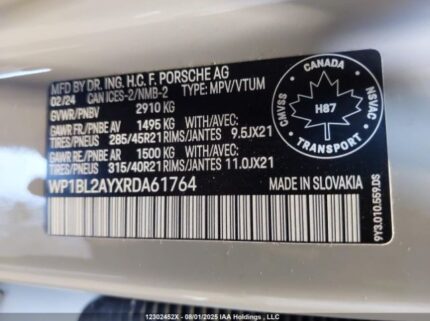 WP1BL2AYXRDA61764 2024 PORSCHE