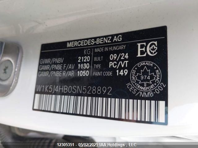 W1K5J4HB0SN528892 2025 MERCEDES-BENZ
