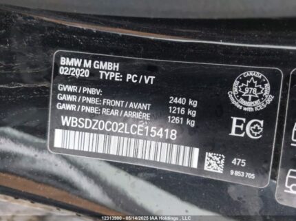 WBSDZ0C02LCE15418 2020 BMW